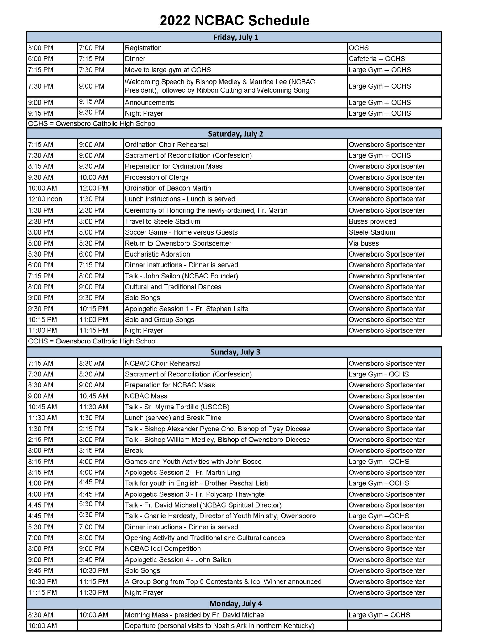 Program - Schedule (English)